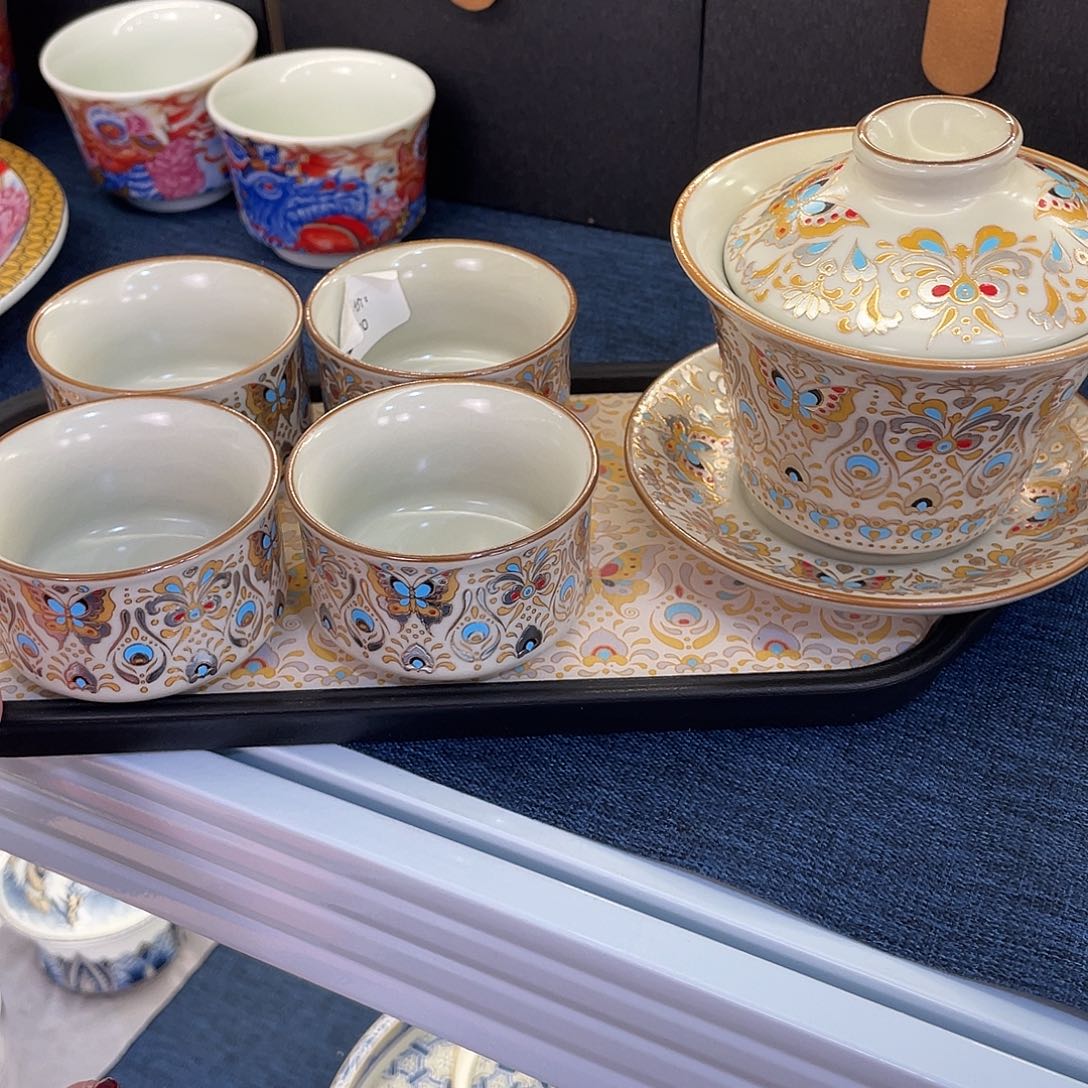 陶景德陶瓷盖碗茶具