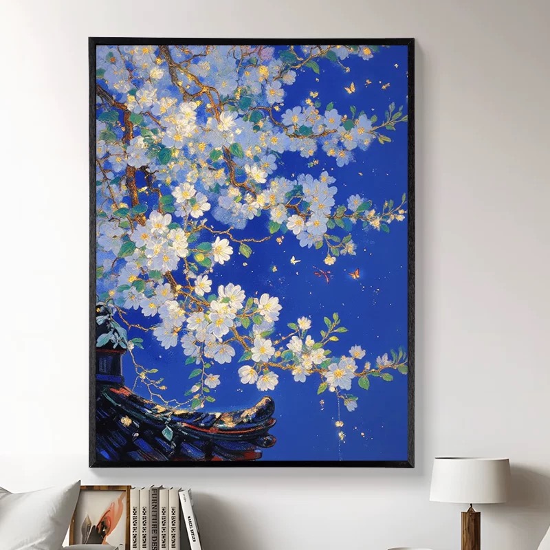 蓝空花蕴|数字油画diy真心遮盖六代颜料填色涂色手绘礼物油彩装饰