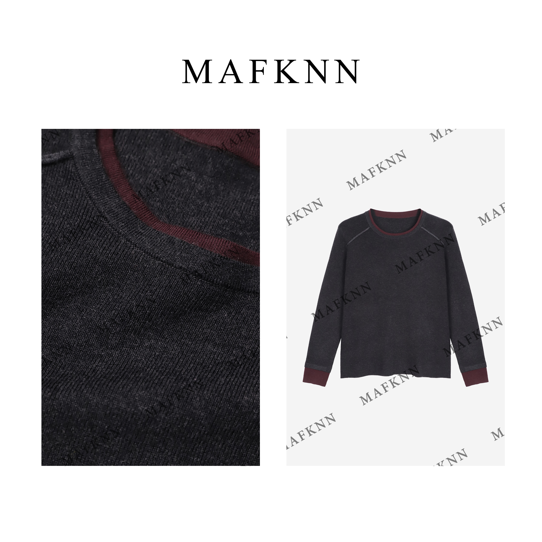 MAFKNN/玛肯时尚休闲简约纯色百搭冬季保暖内搭打底上衣MK11640