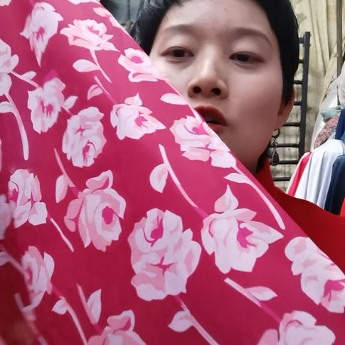 蚕丝4米宽幅双皱布料酒红