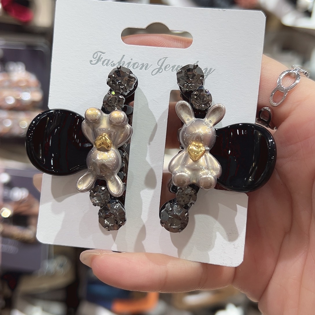 皮质铁合金小兔子刘海抓