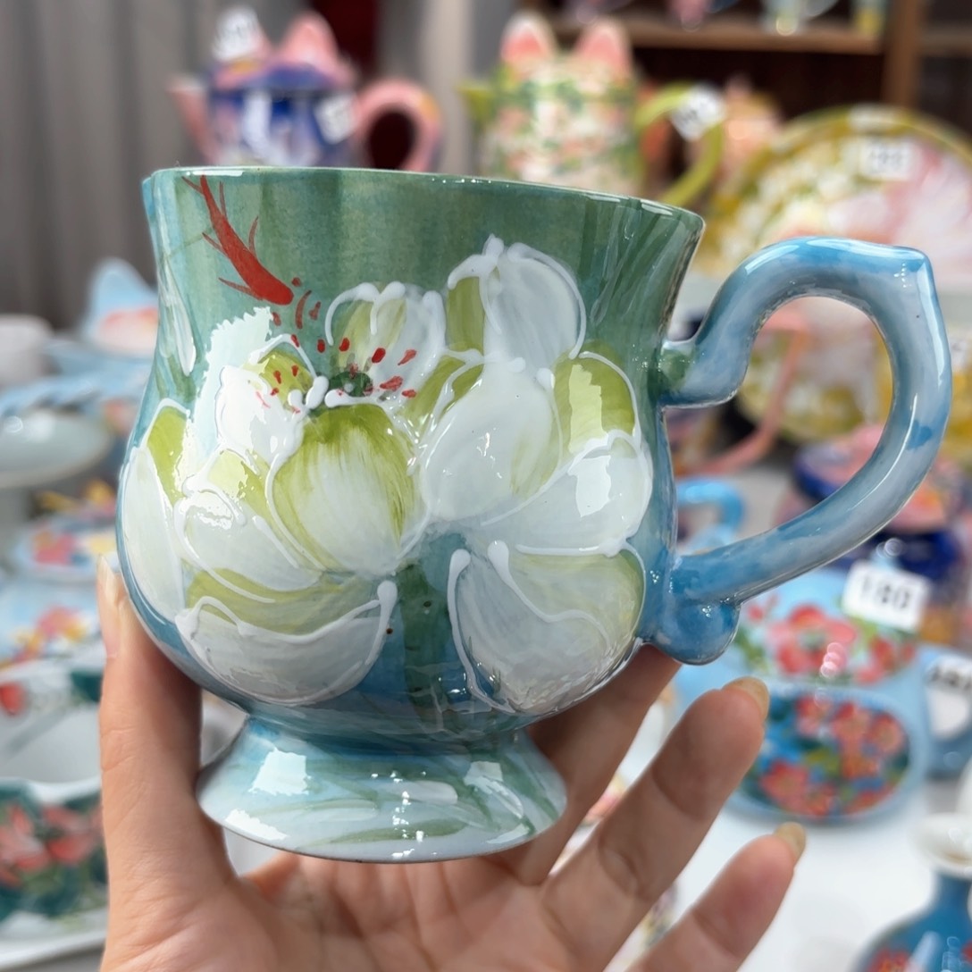 景德镇手绘高温釉下彩陶瓷茶具