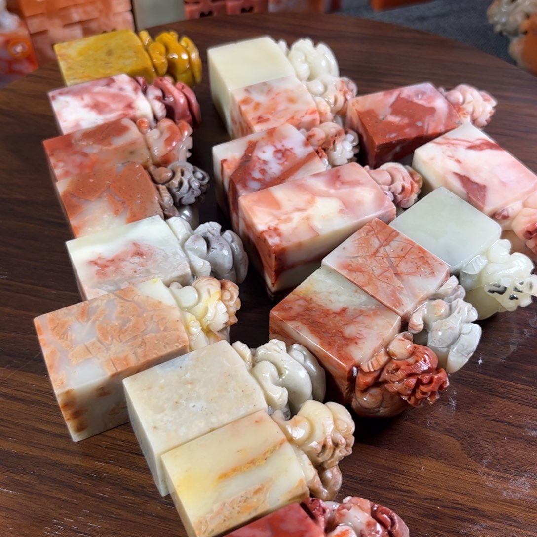 寿山石印石18个印章