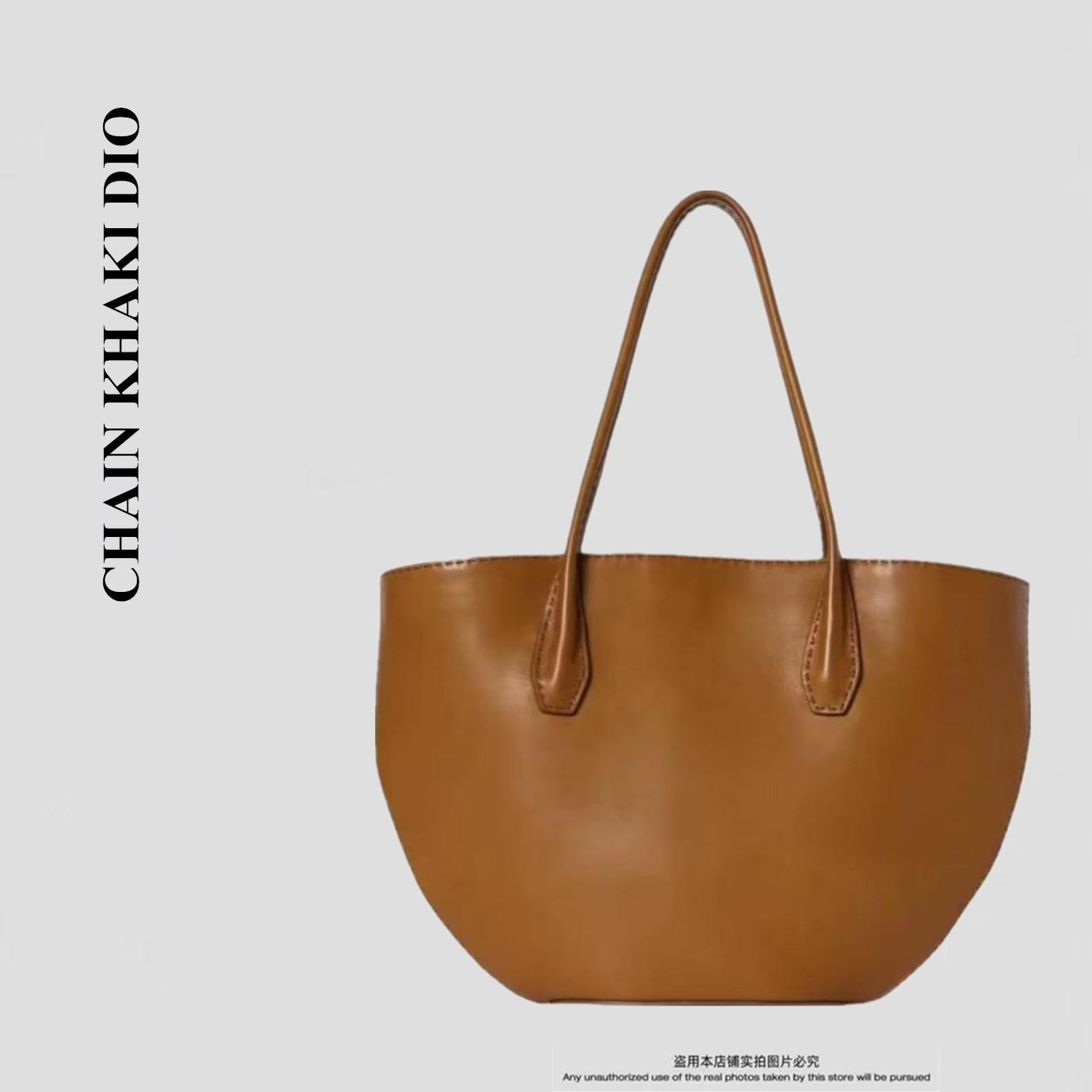 原厂饮奶马鞍牛皮包日韩单肩包包真皮女包通勤水桶包女士休闲大包