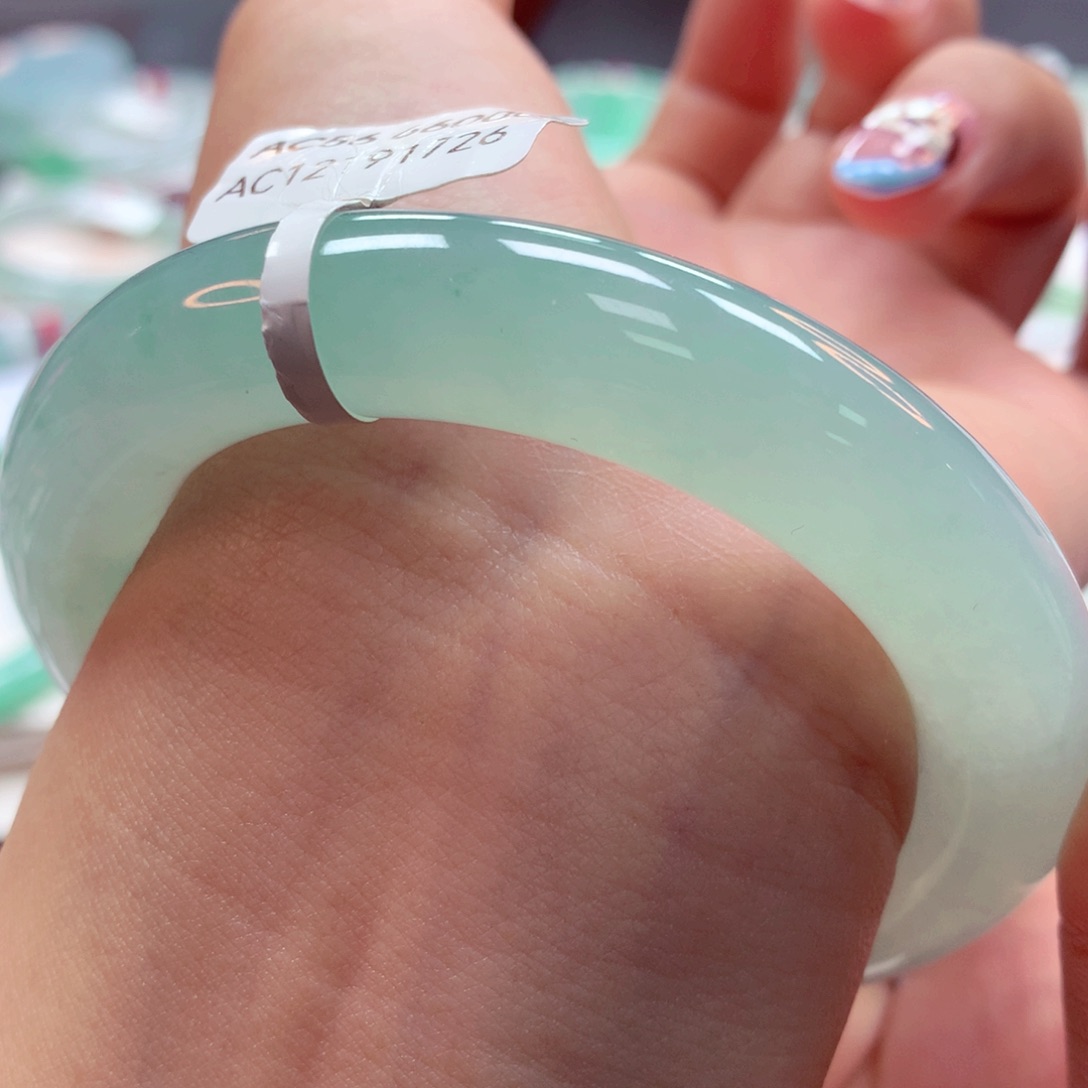 翡翠手镯未镶嵌56胖圆（26）22号