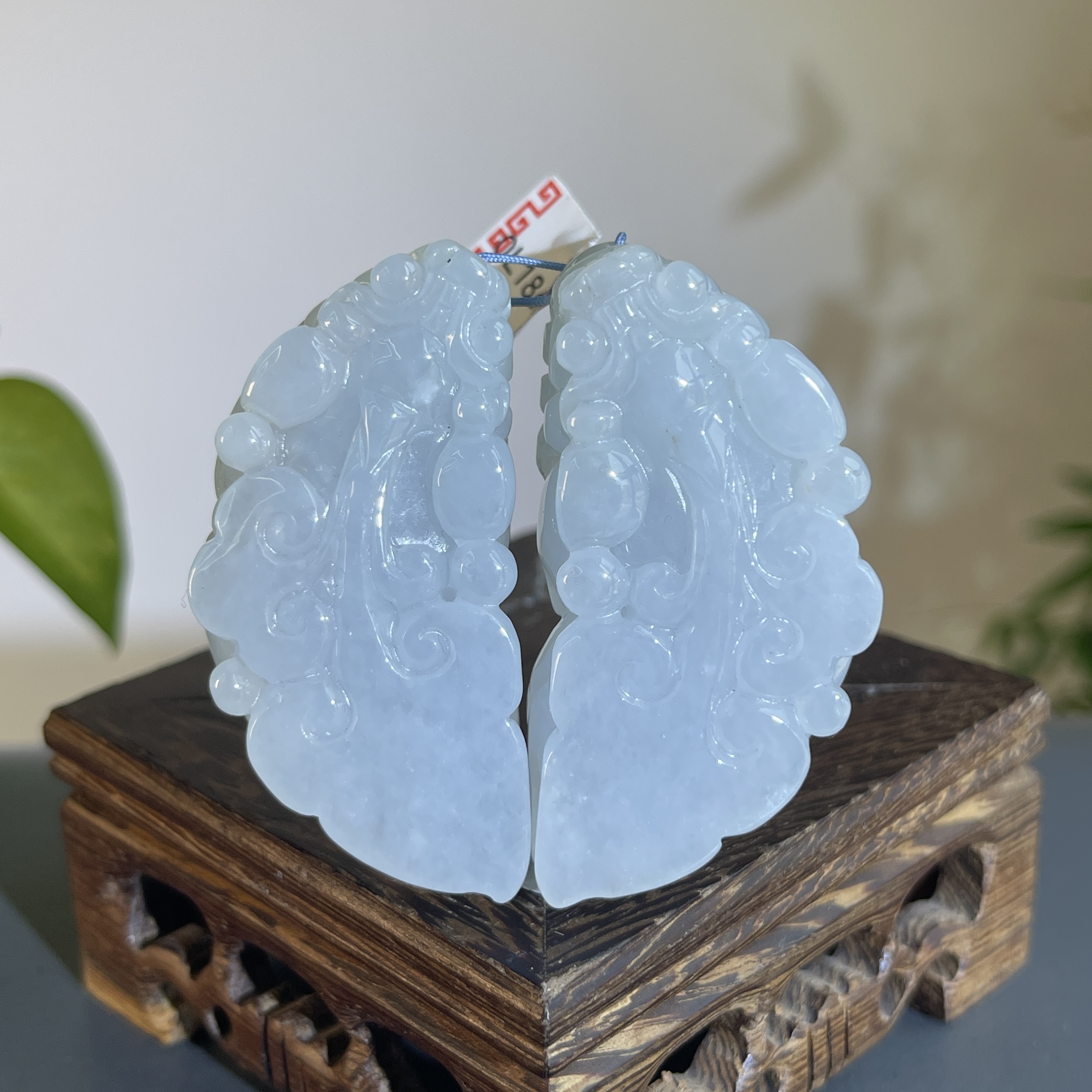 JTW22-70 天然翡翠缅甸A货 貔貅一对