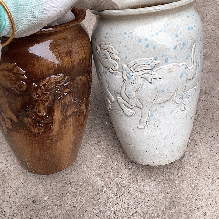 紫砂花盆口15高25瑕疵