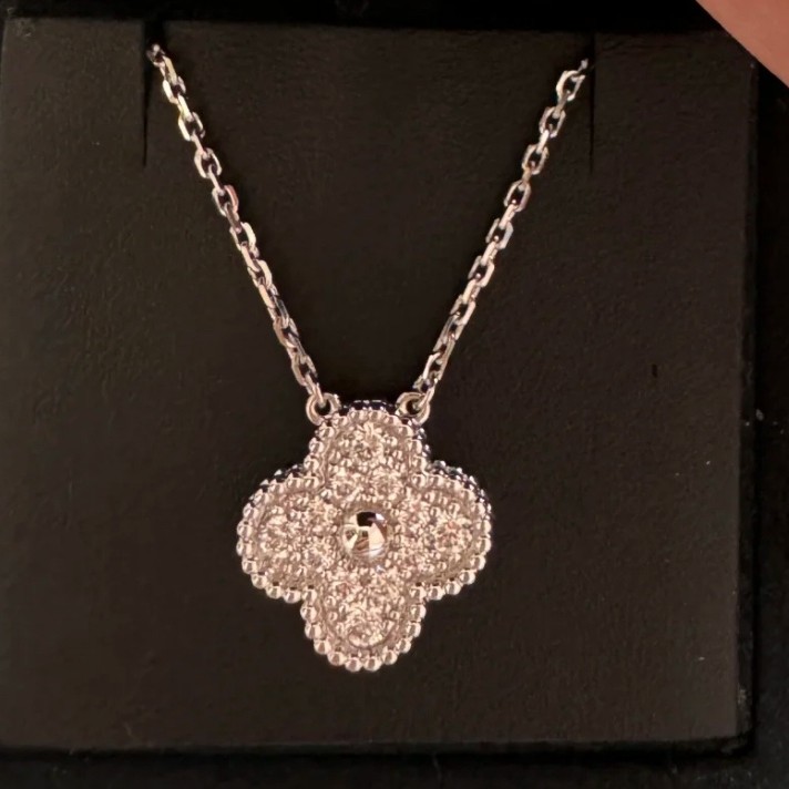 吊坠925银 四叶草项链/耳钉百搭