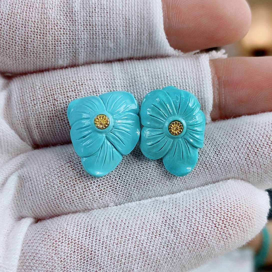 18K金镶嵌绿松石珠宝奇石用****0