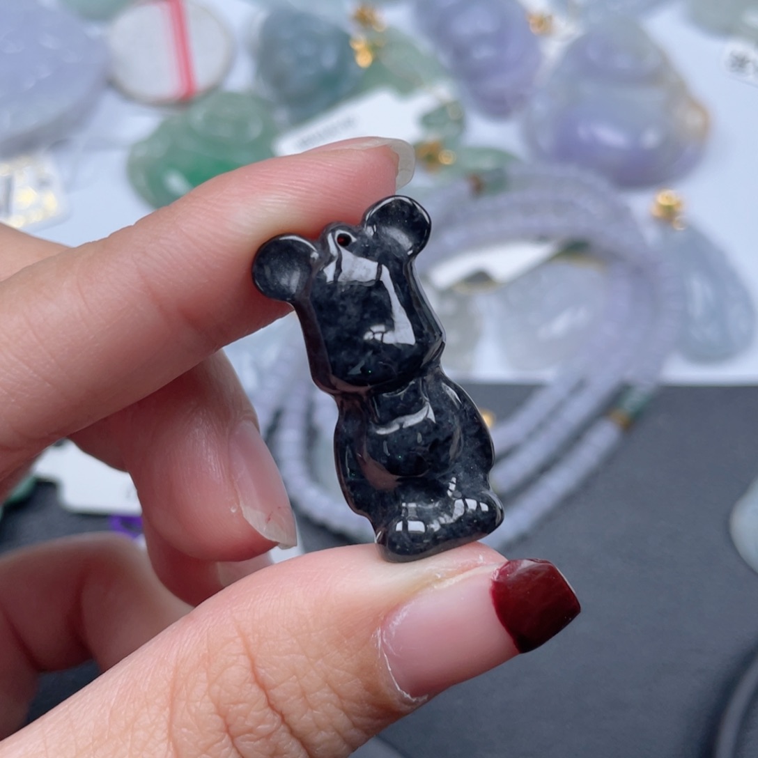 翡翠颈饰未镶嵌纯天然a货缅甸翡翠包邮