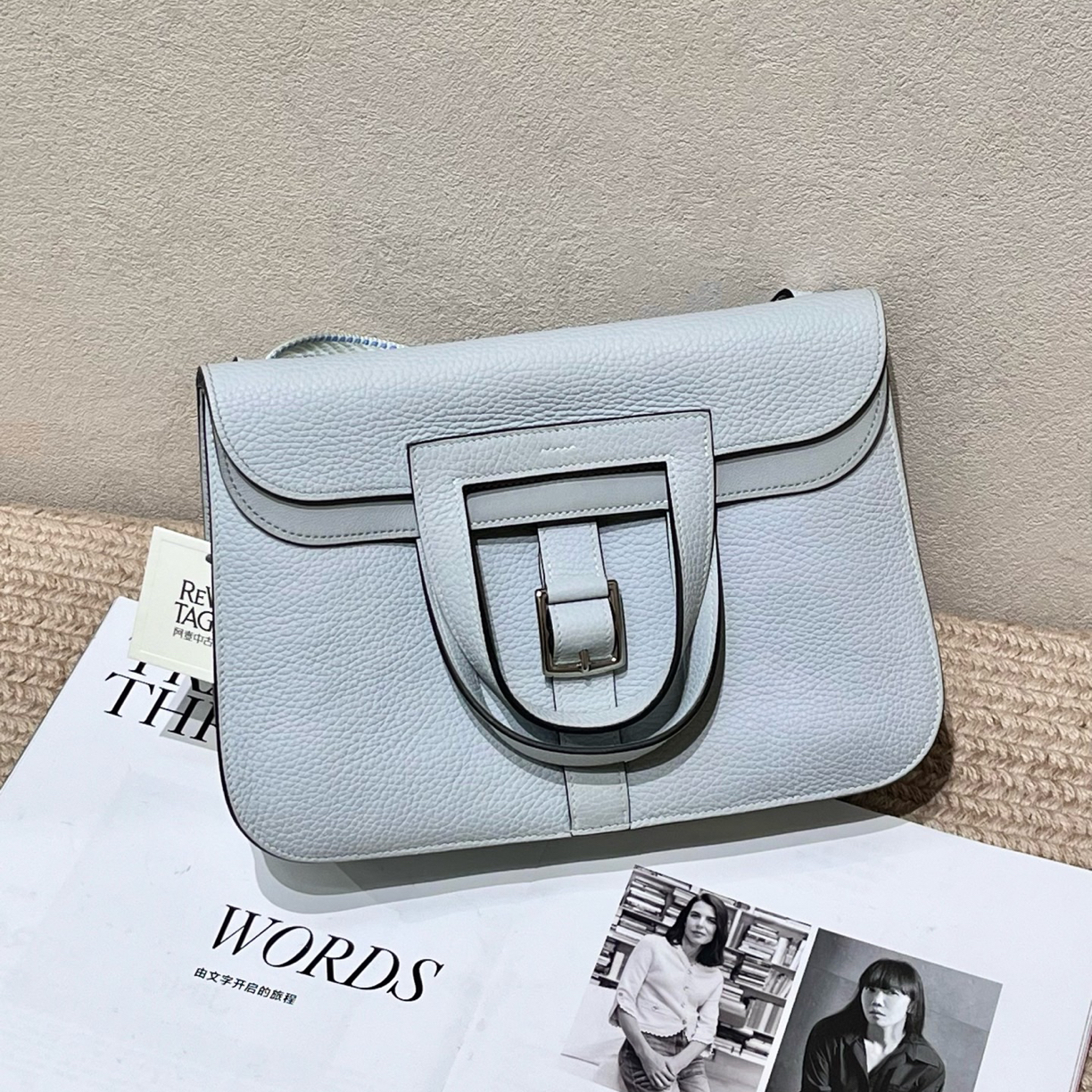 99新 Hermes/爱马仕 圣杯蓝银扣Halzan31 Y刻单肩包