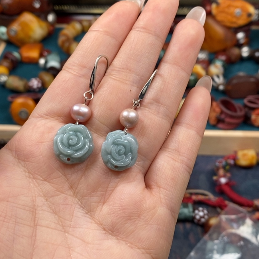 【闪购商品】翡翠耳饰未镶嵌耳环