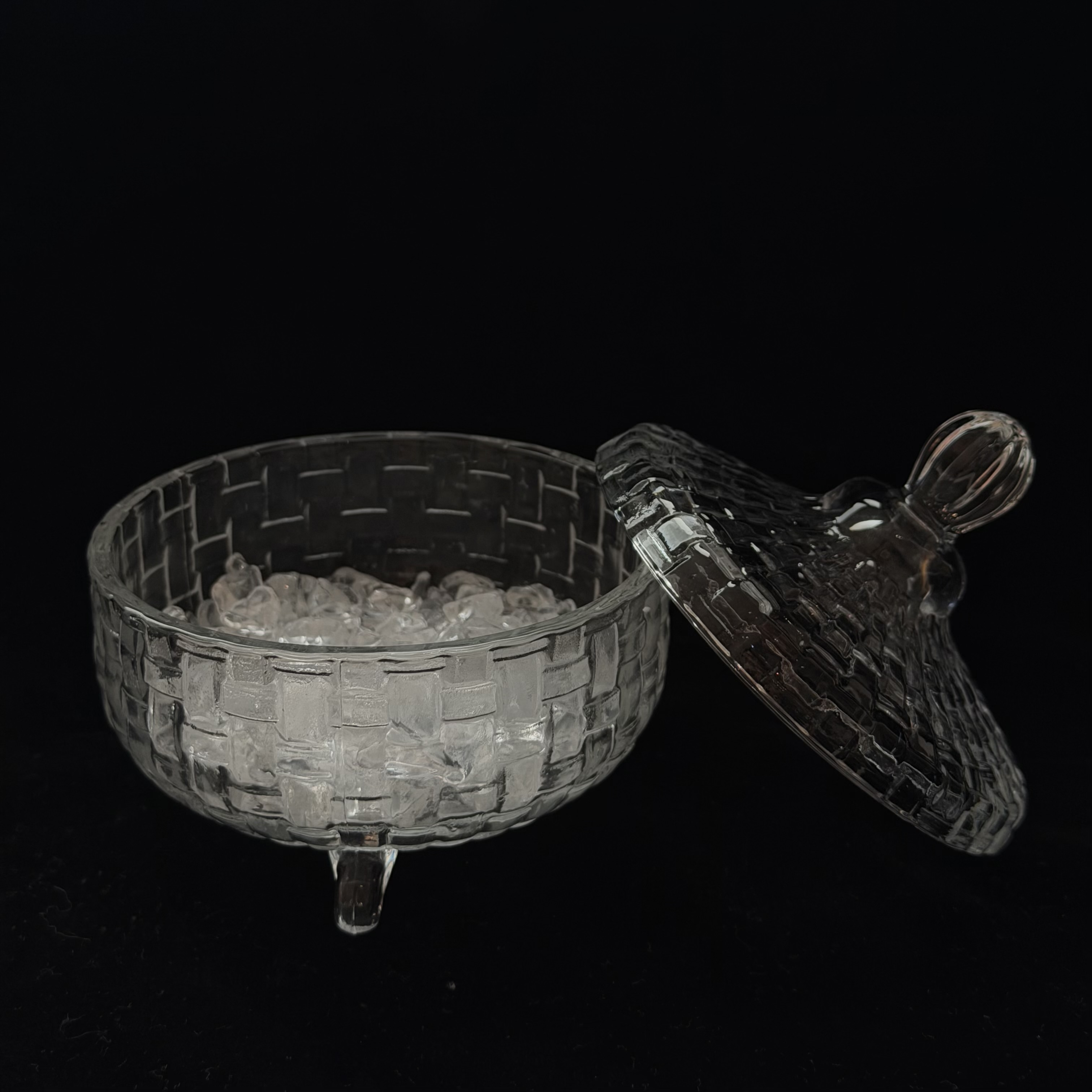 天然水晶消磁套装（消磁碗+消磁石）白水晶碎石【冰透7-9mm】