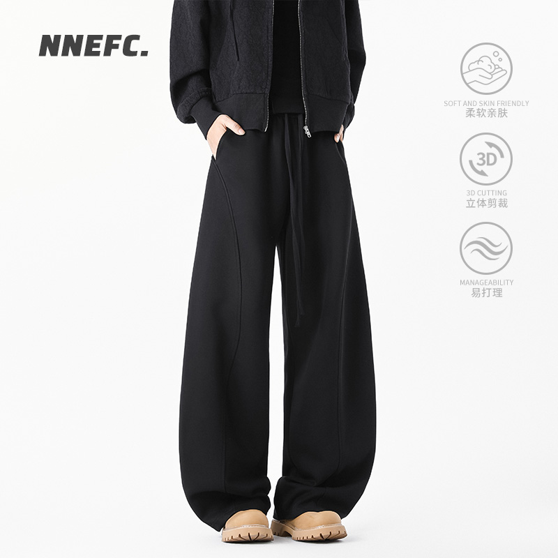 NNEFC美式cleanfit重磅卫裤男女秋冬新款加绒宽松休闲百搭拖地裤商品图