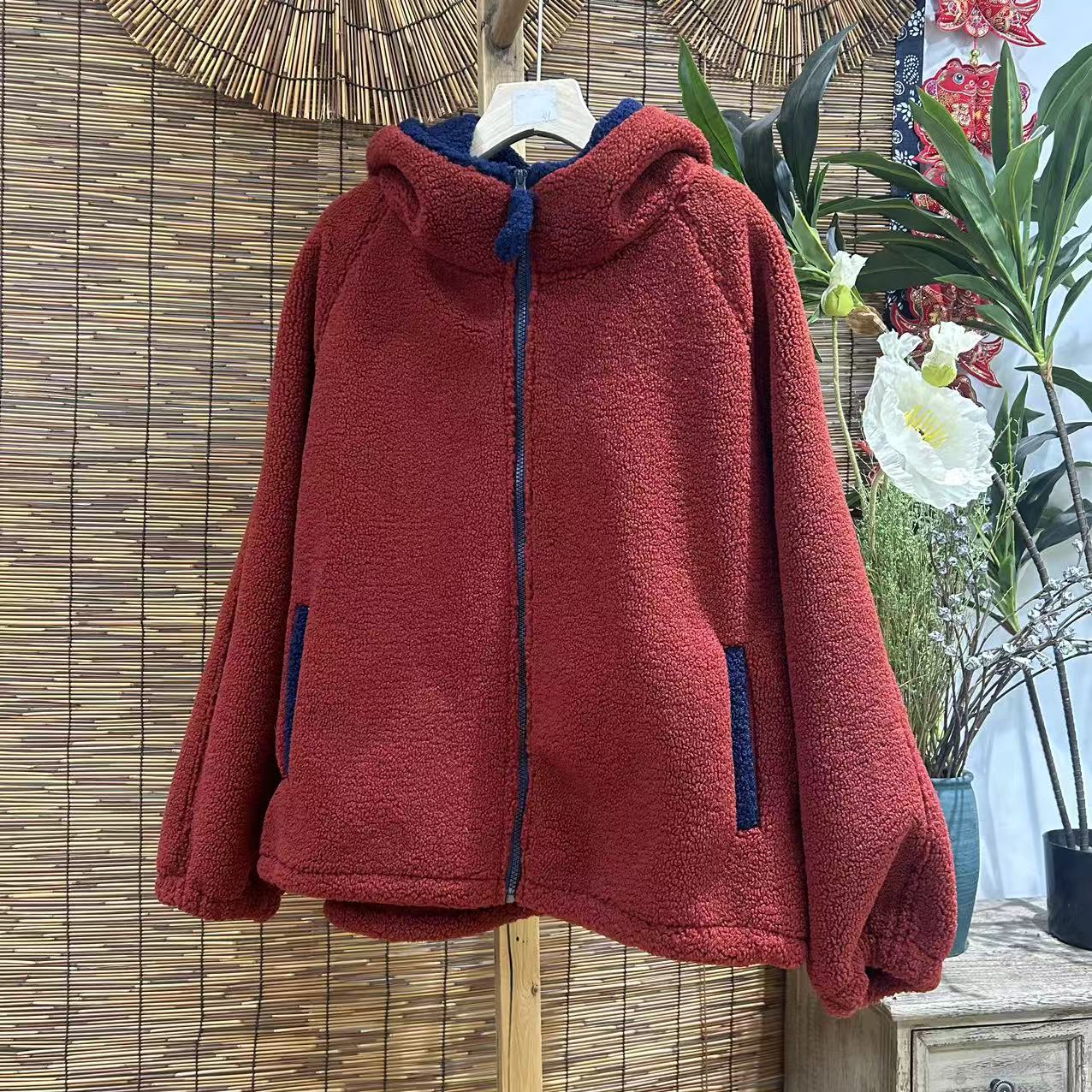 19560新款秋冬加绒休闲减龄棉服外套