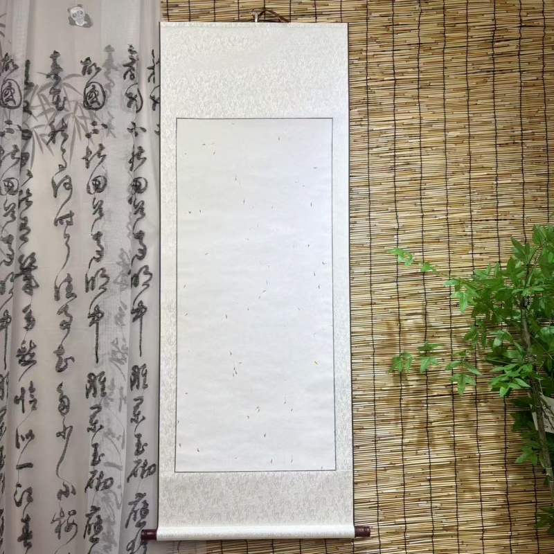 水墨景甄选[红花云龙卷轴]半生半熟书法专用作品纸