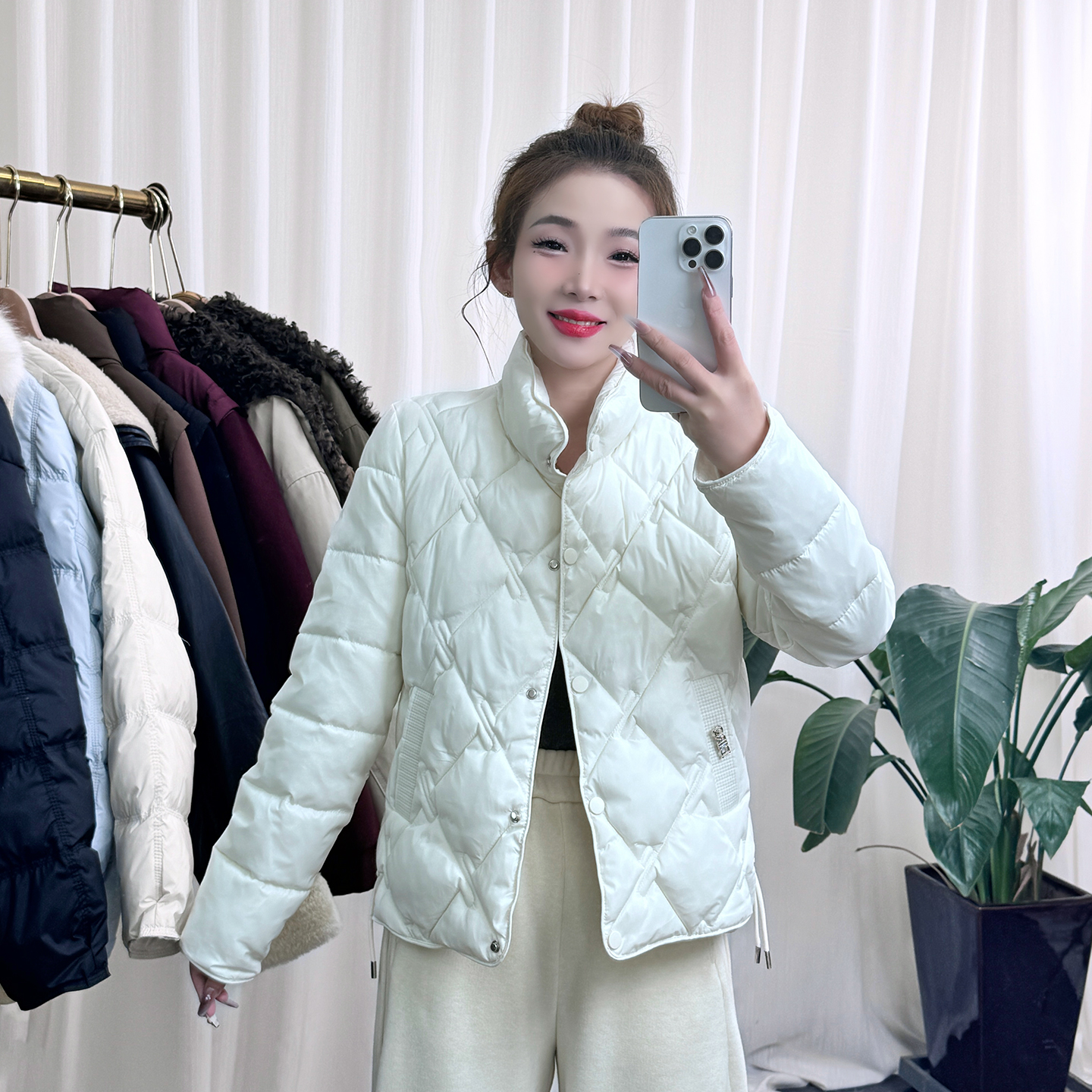 轻薄立领短款棉服女冬季新款菱格棉袄2025小个子减龄百搭棉衣外套