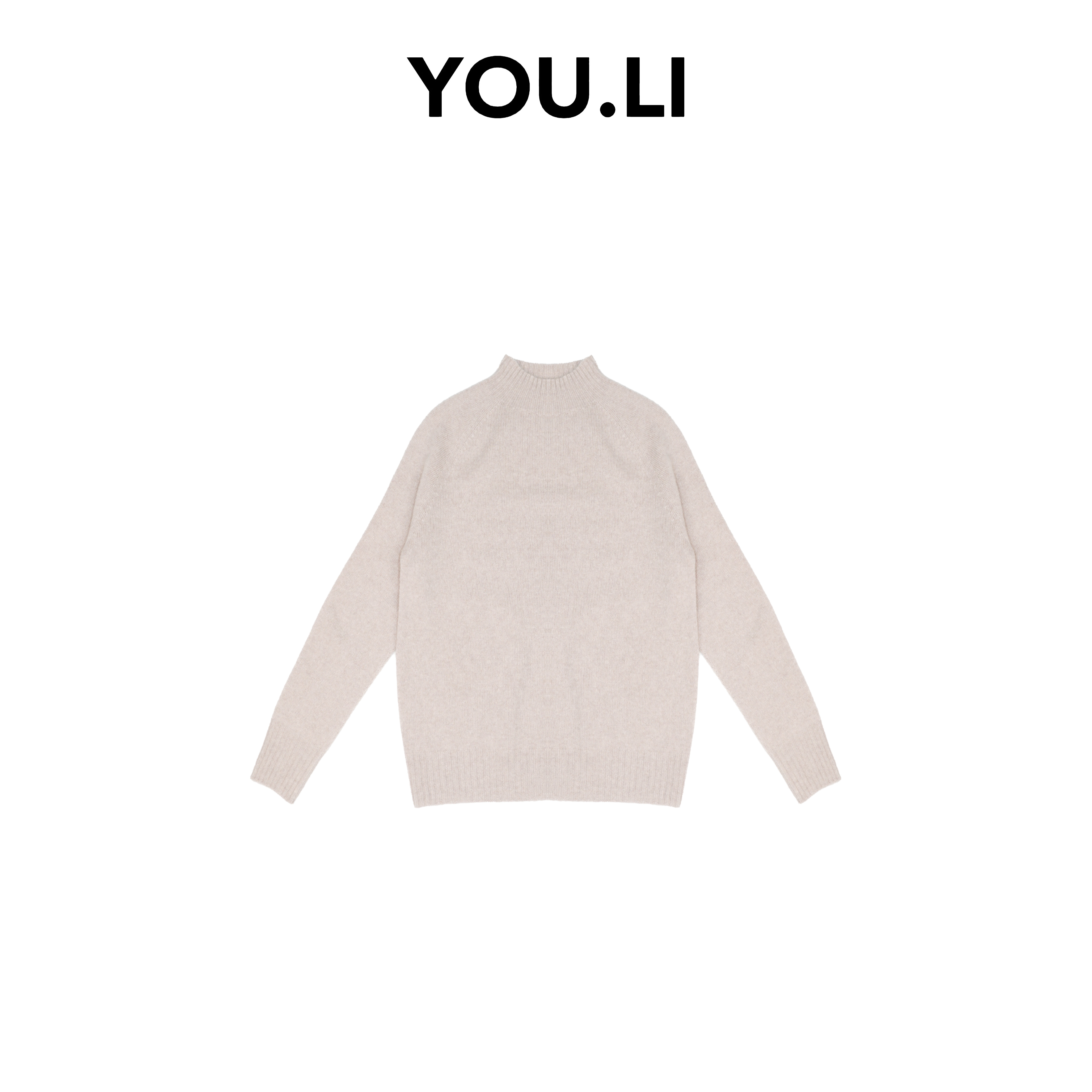 无束缚无缝一体温暖蓬松双股16支纱100纯山羊绒半高领羊绒衫