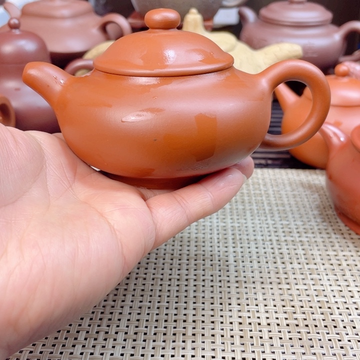 紫砂茶壶阿*柿圆壶手工