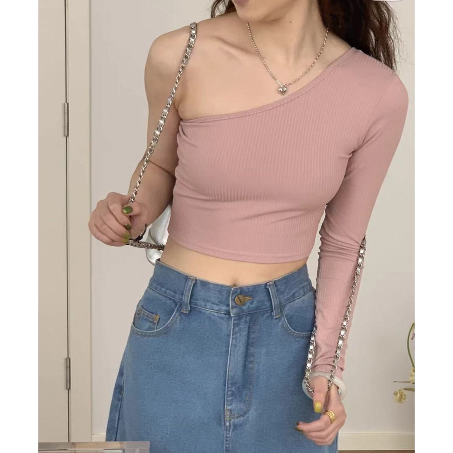 女夏季新款时尚辣妹不规则显瘦打底T恤衫亲子B1617