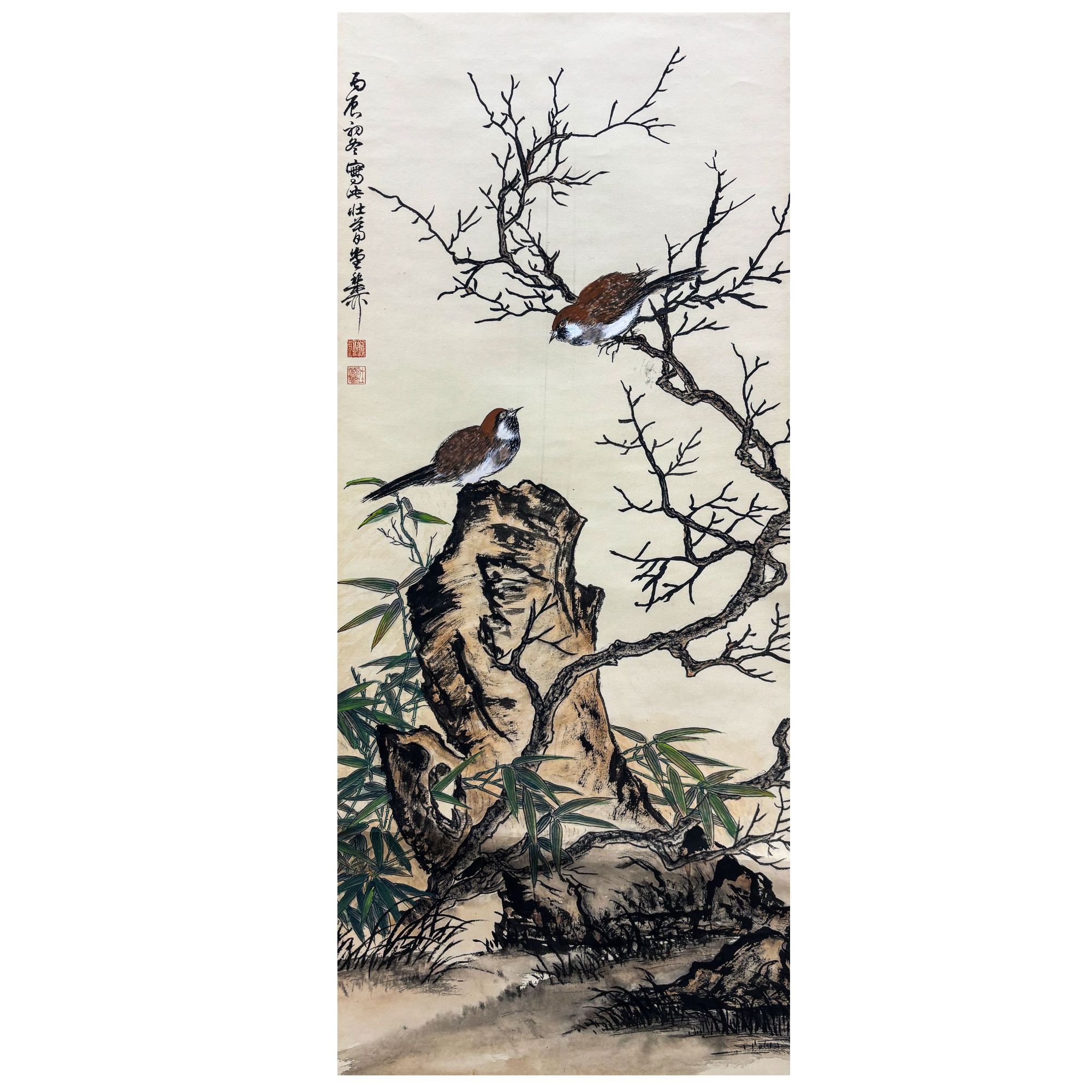 《竹雀图》著录出版《笔墨春秋》P331-100X43cm