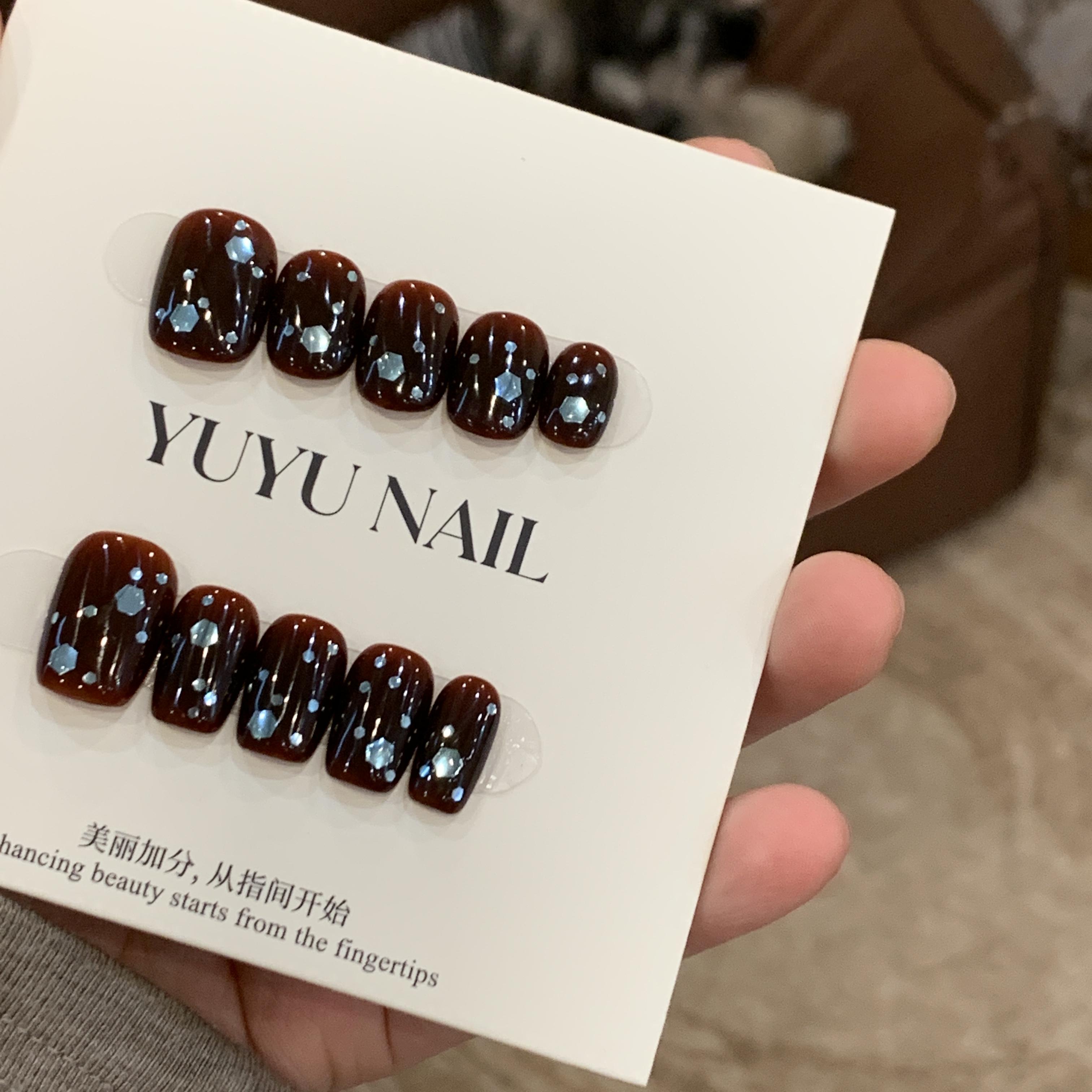 YUYU -【巧克力派】 -纯手绘猫眼系列-小众设计手工穿戴甲