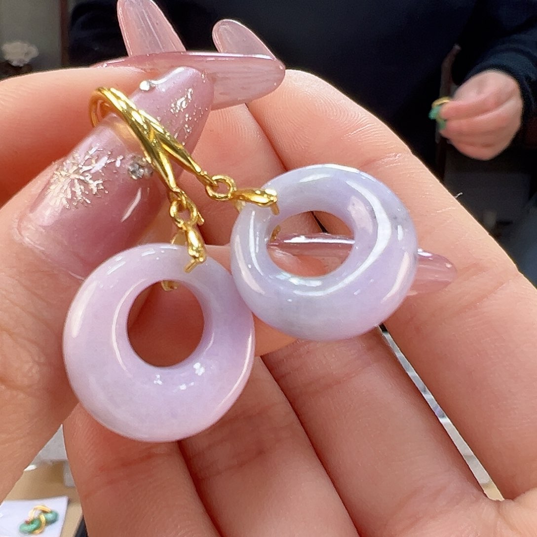 翡翠耳饰银S925镶嵌耳环11