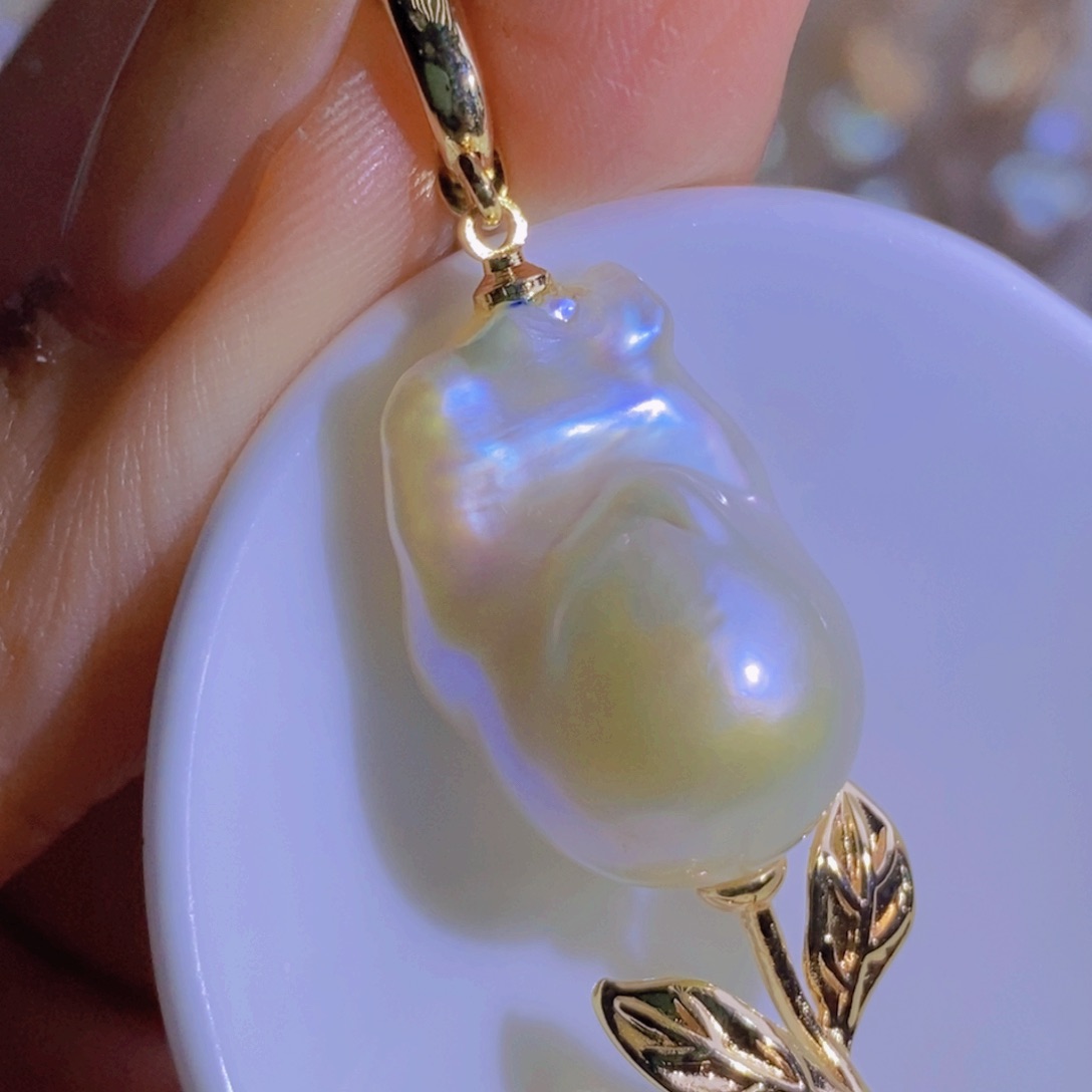 银S925镶嵌天然淡水珍珠淡水珍珠