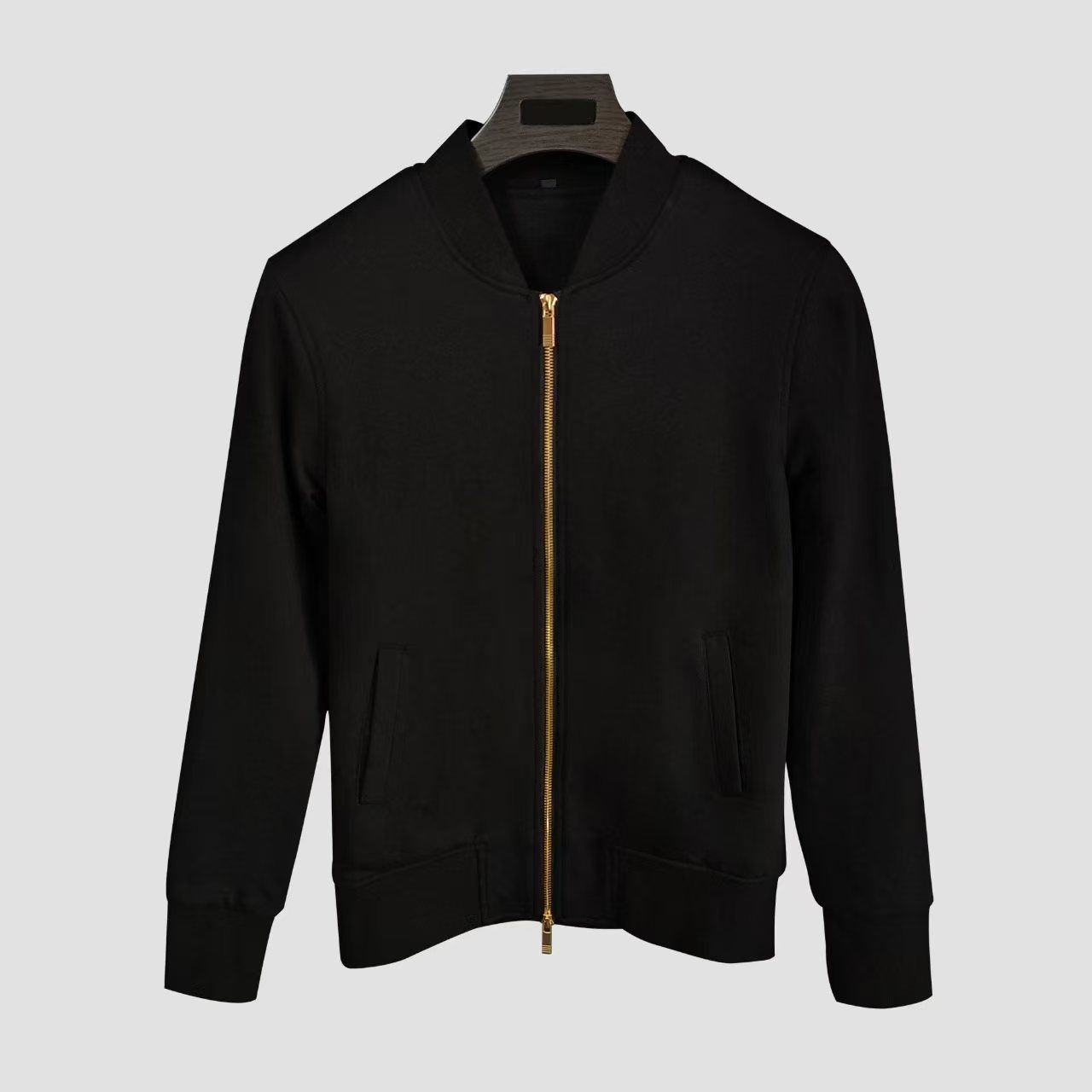 春季行政夹克简约立领纯棉男士时尚休闲黑色修身外套百搭