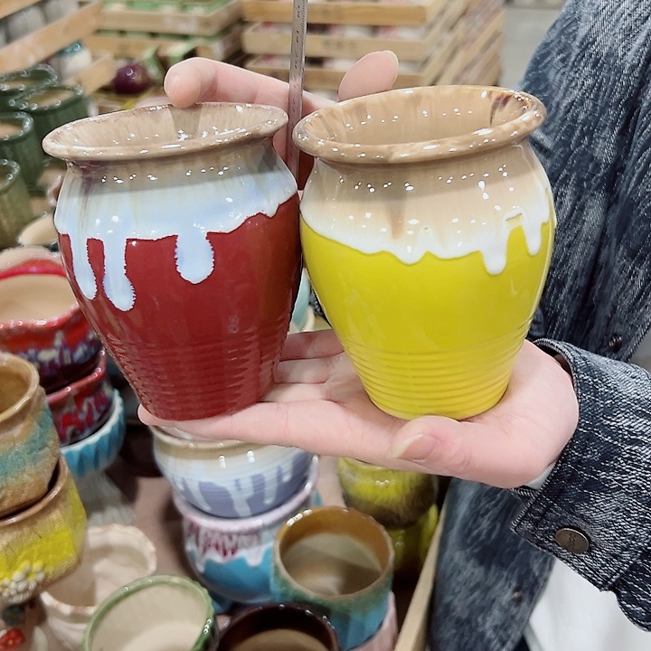 有孔.凑满10元发货多肉陶瓷花盆！