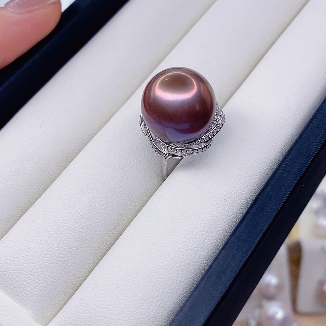 用***0淡水珍珠银S925镶嵌戒指16➕