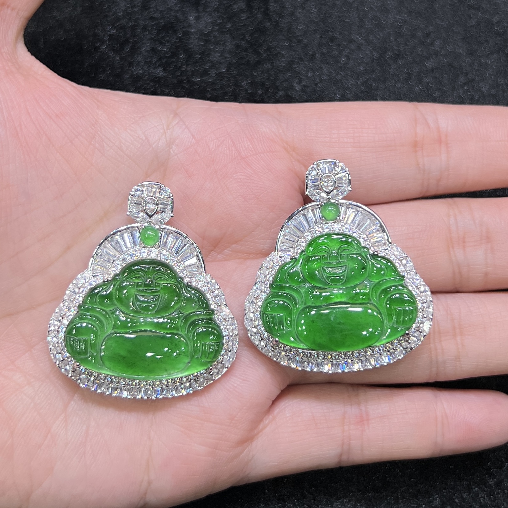 【红旭明玉】天然翡翠A货绿佛公新A08 多样性发一件