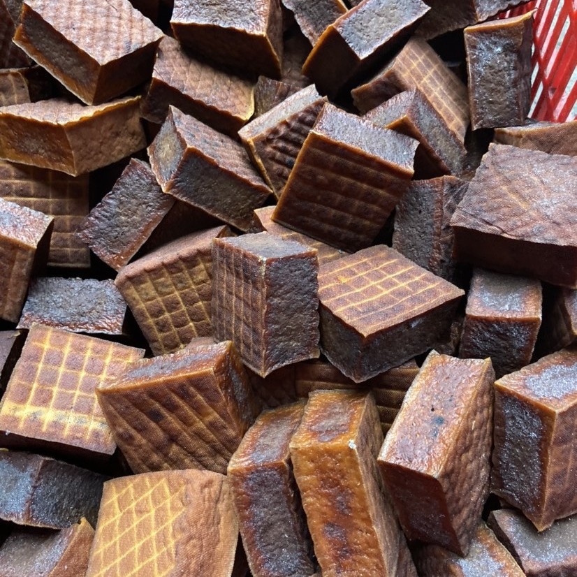 陕南特产农家柴火烟熏豆干有原味特色美食