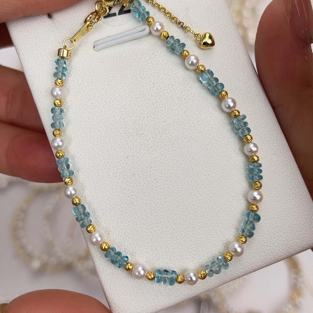 银S925镶嵌手链淡水珍珠