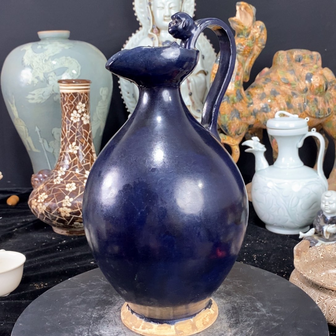 摆件蓝釉色瓷器瓷器瓷器