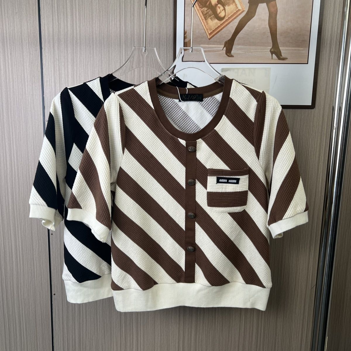 3248撤柜KK春秋新款时尚夏季气质上衣休闲半袖宽松圆领秋季百搭