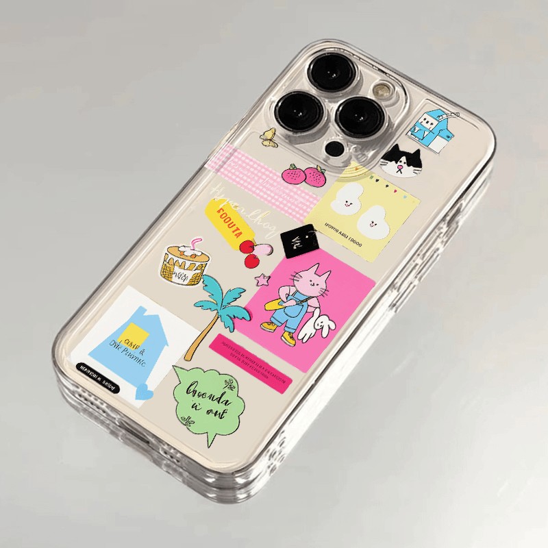 猫咪拎兔适用苹果16Plus手机壳iPhone15PROMAX新款14/13/12透明壳