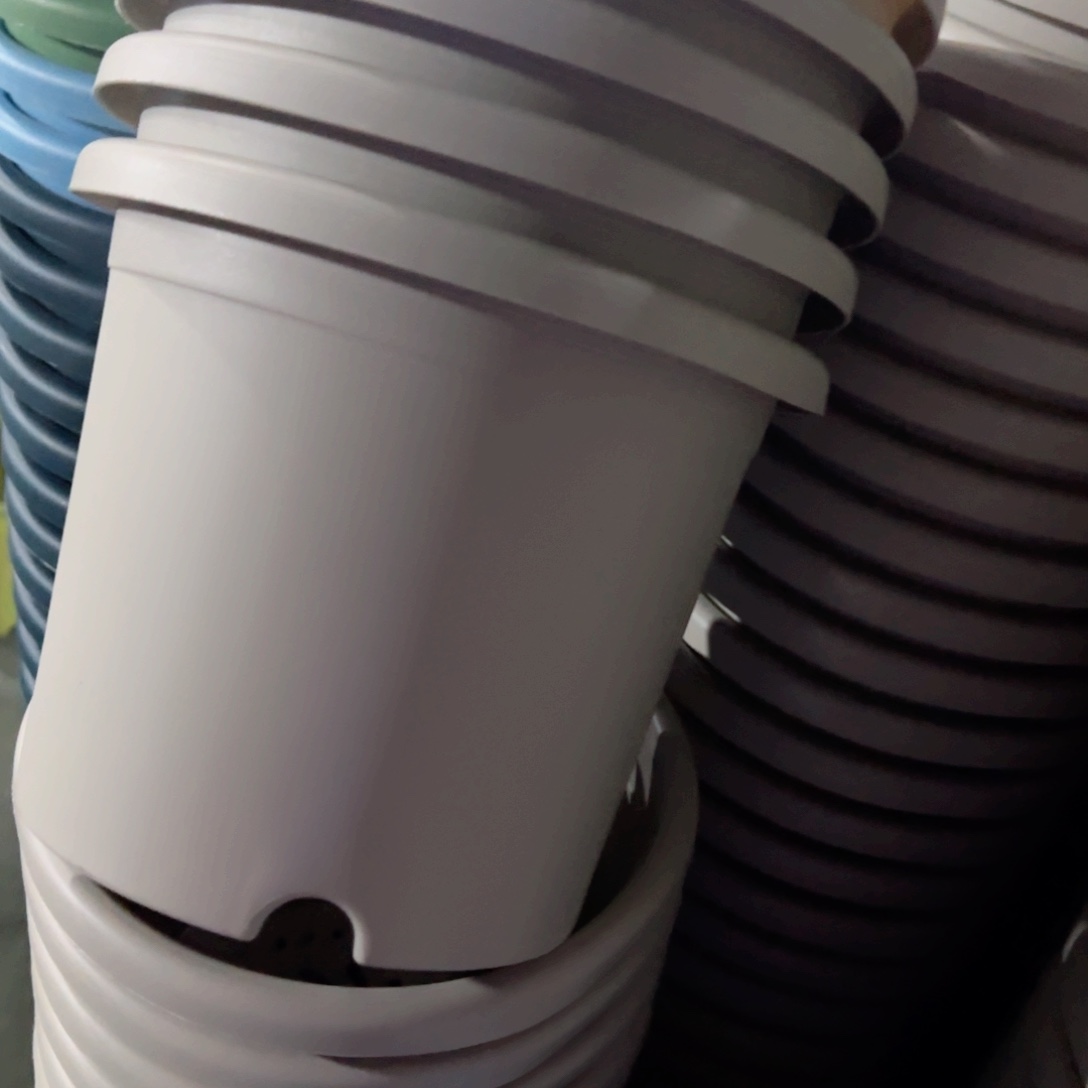 树脂四季盆3#无拖灰白微瑕10