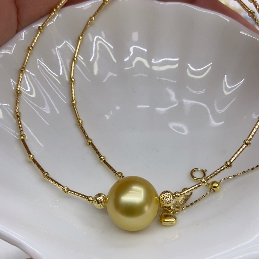 海水珍珠套链18K金镶嵌