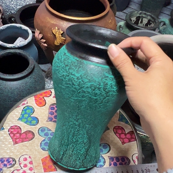 粗陶盆默认打孔高22口10