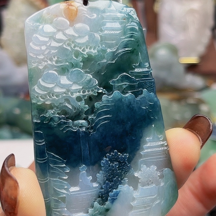 独***9翡翠未镶嵌颈饰挂件