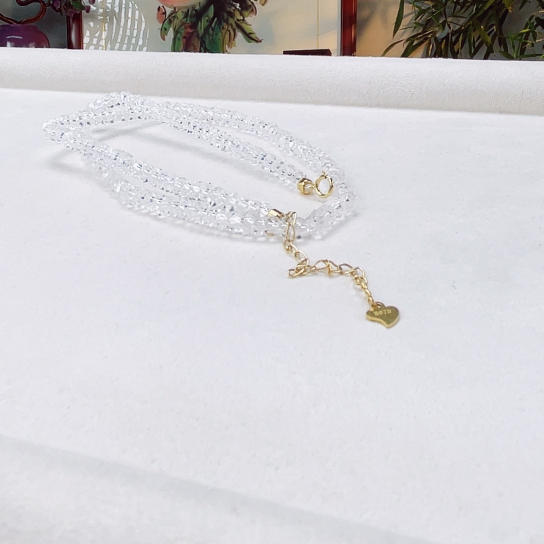 水晶颈饰银S925镶嵌水晶4.5