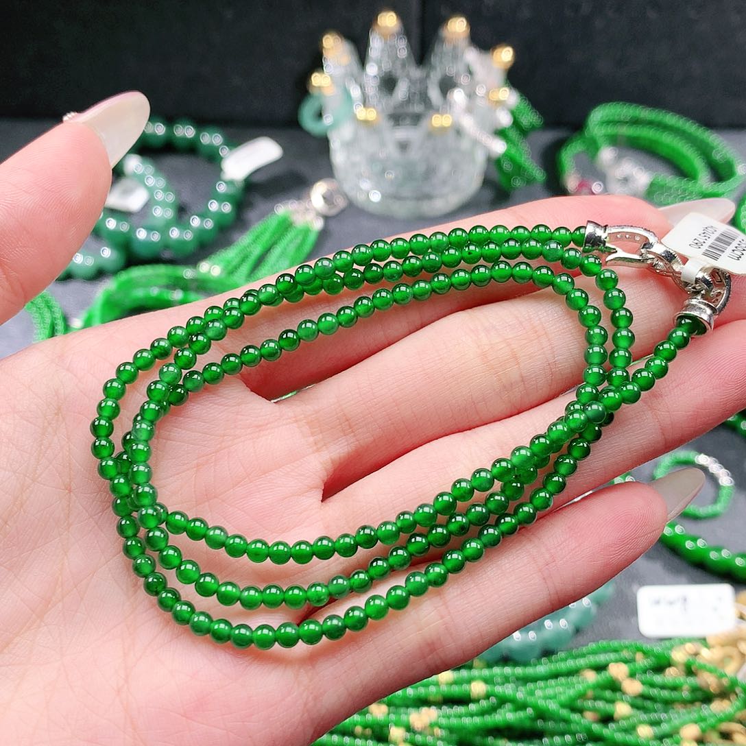 小***悠翡翠未镶嵌手链项链