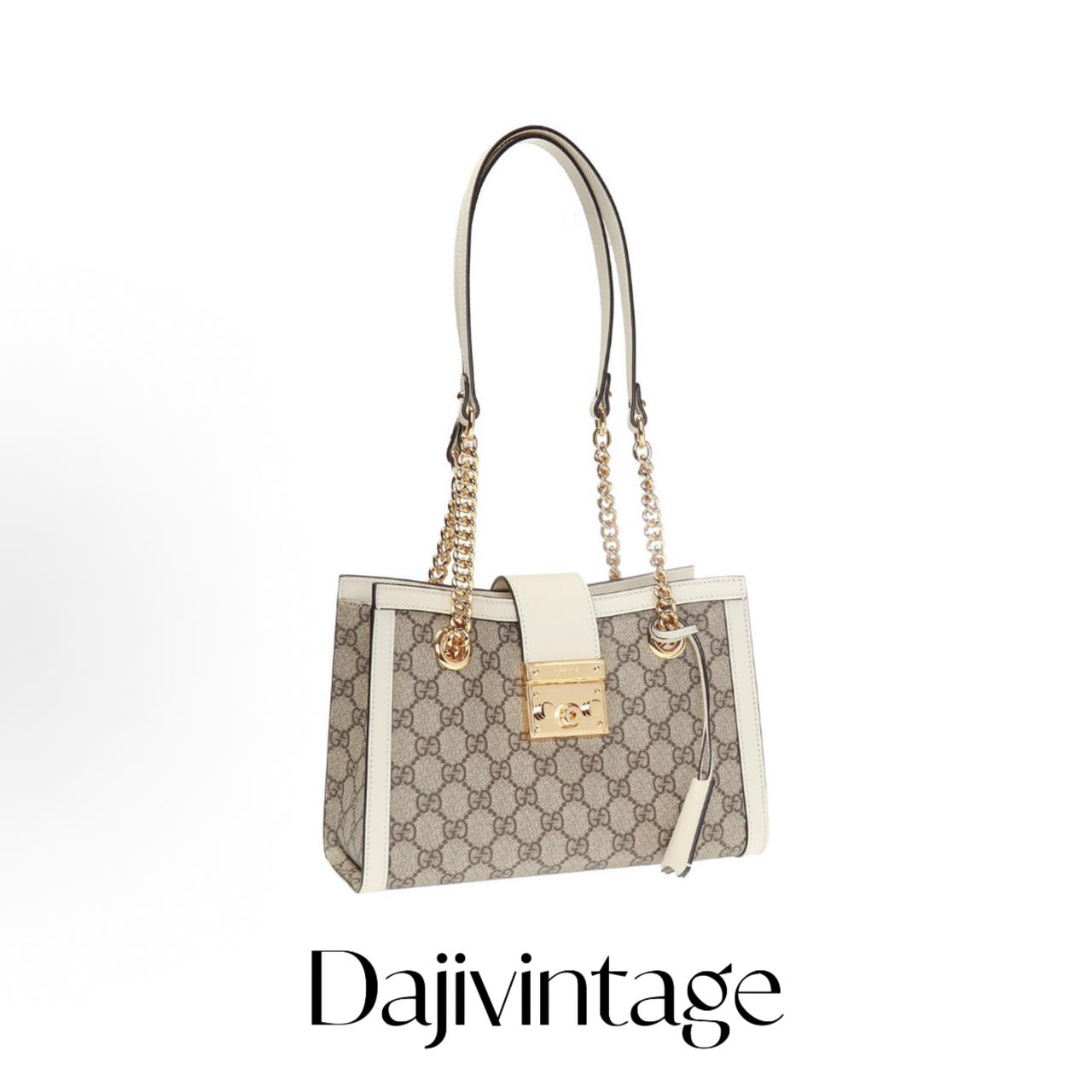 大吉中古/Gucci古驰白色padlock单肩包