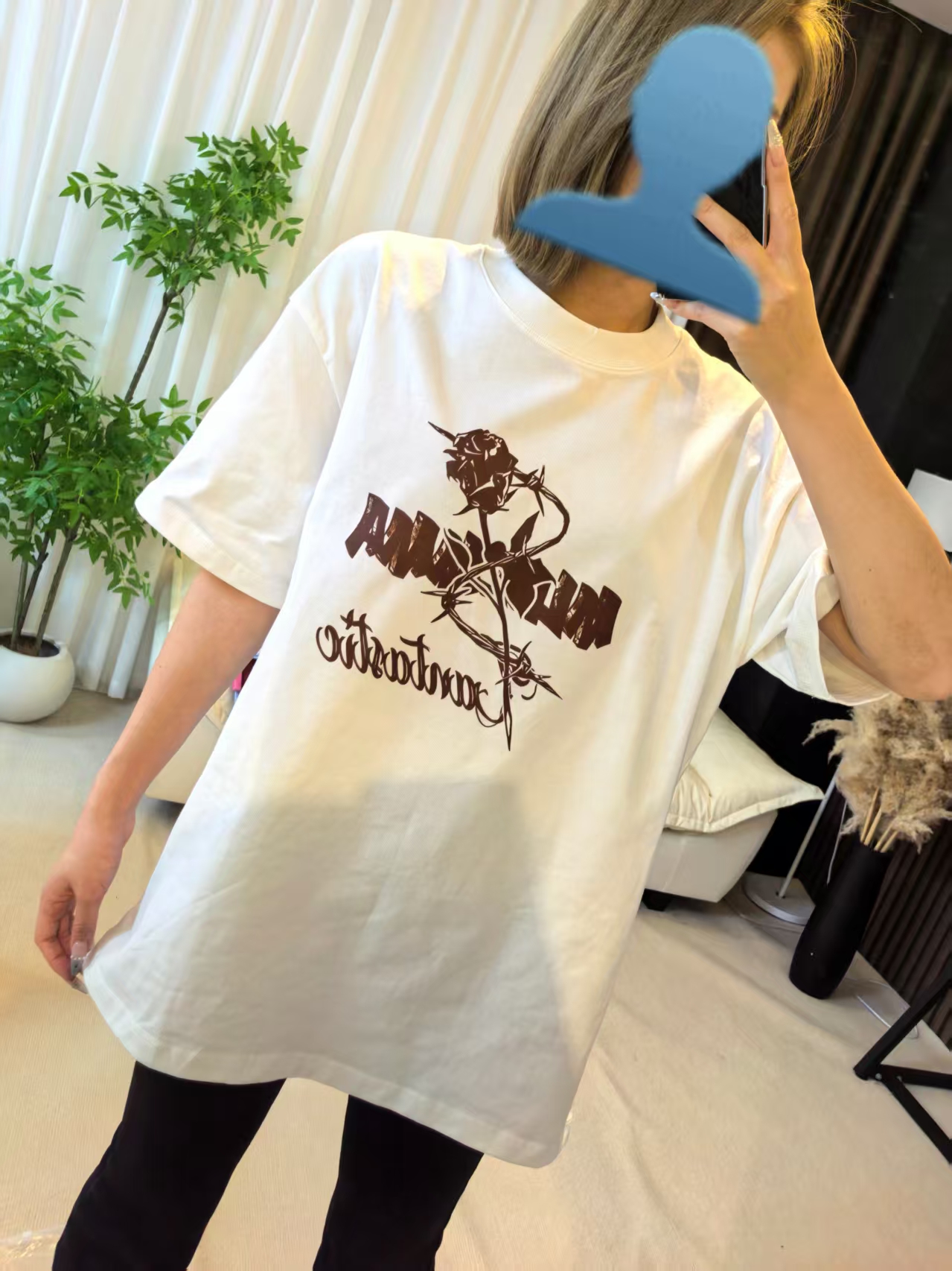 【玫瑰】常规款情侣日常T恤夏季短袖通用圆领印花