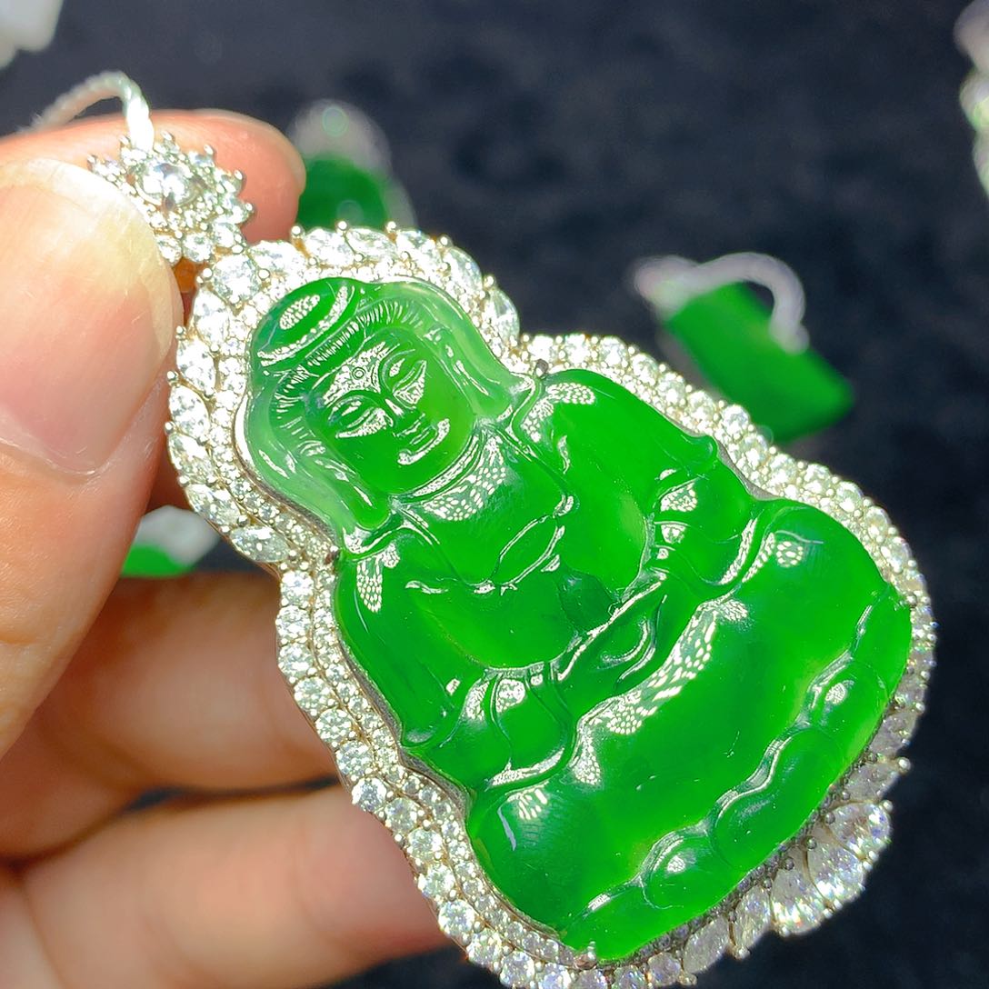 翡翠银S925镶嵌颈饰我