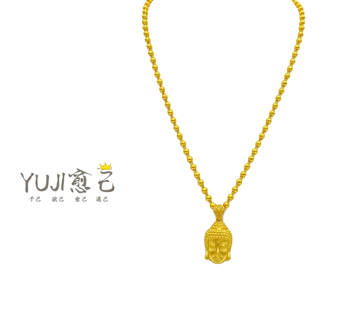 精工珠珠佛头项链