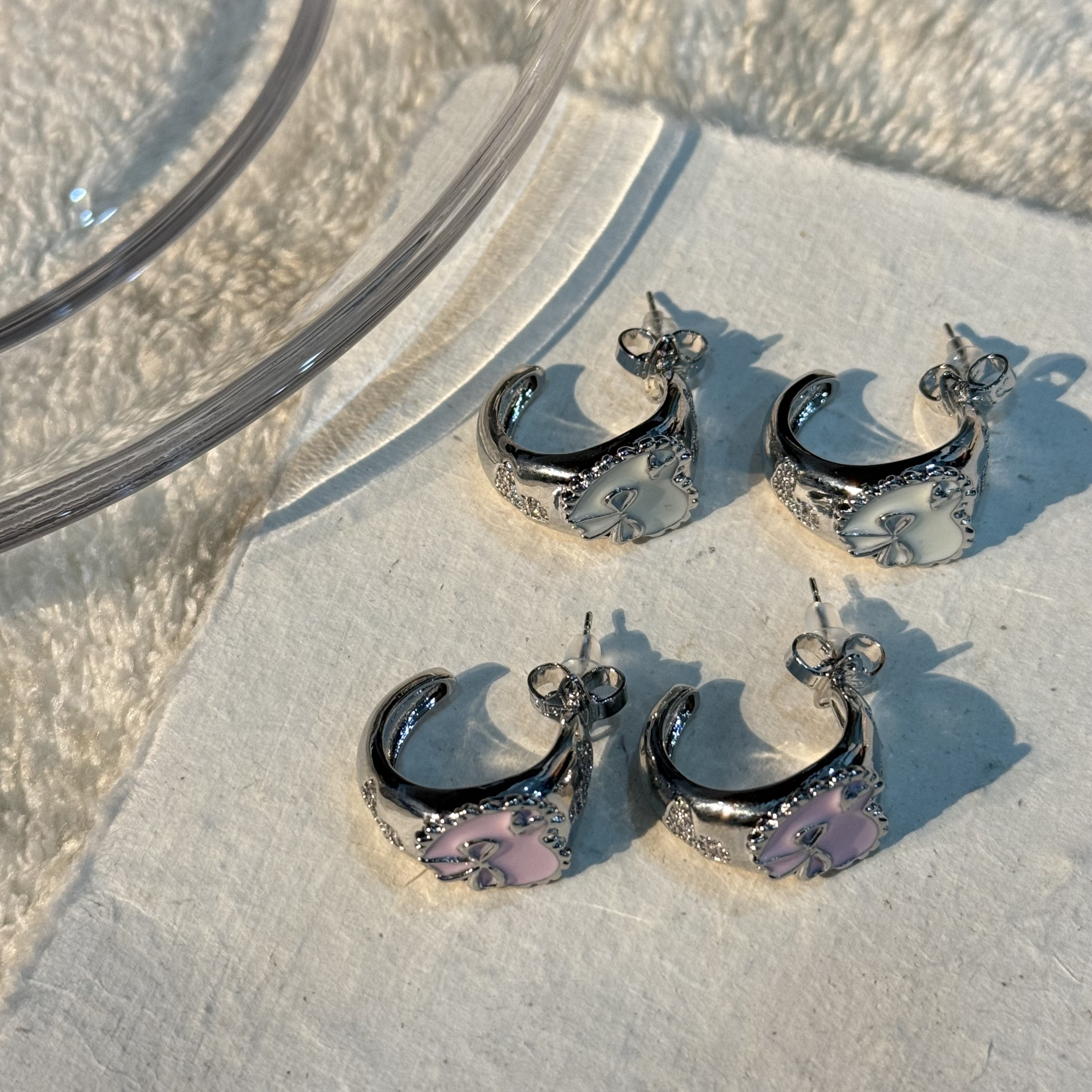 铜合金锆石耳饰 HRY0-铜合金珐琅星球简约百搭耳钉HRY0-1329