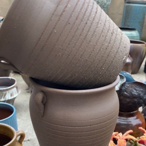 【闪购商品】紫砂花盆高21口18一对