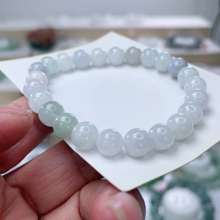 翡翠未镶嵌手链天然翡翠手链7.6mm